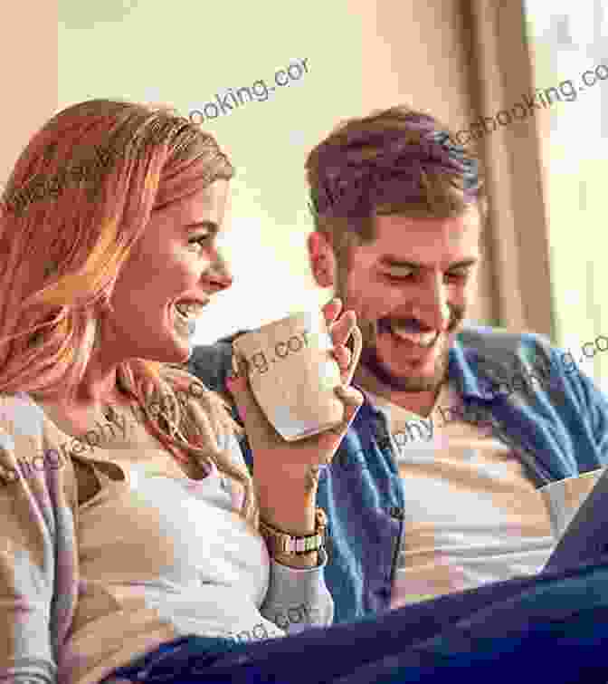 A Couple Sitting On A Couch, Engaged In A Deep Conversation, With The Book 50+ Questions To Ask To Grow Your Relationship: Create Better Communication