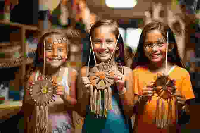 A Group Of Happy Children Proudly Displaying Their Finger Knitting Creations, Showcasing Their Creativity And Joy In Learning A New Craft. Finger Knitting For Kids: Super Cute Easy Things To Make