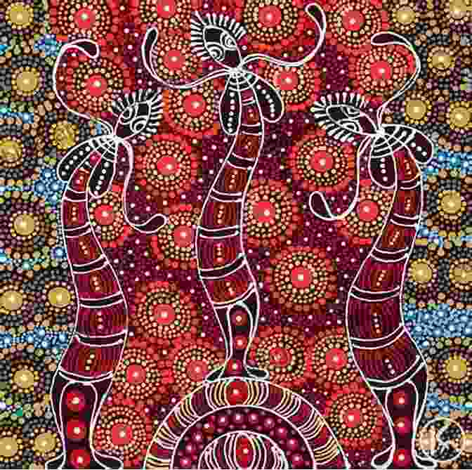 An Intricate And Vibrant Aboriginal Artwork Depicting The Dreamtime Story Of A Mythical Creature, Showcasing The Deep Connection Between The Aboriginal People And Their Ancestral Lands. Red Dust Dreams: True Story Of Life In The Australian Outback
