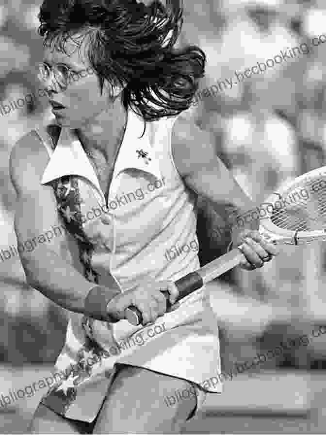 Billie Jean King, A Pioneer In Women's Tennis And An Advocate For Equality, Serves A Backhand At The 1973 Wimbledon Championships. Billie Jean King: American Tennis Champion