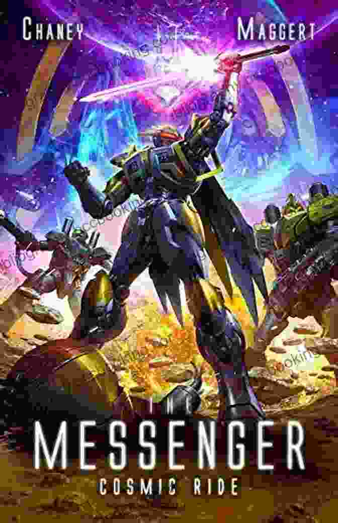 Book Cover Of The Messenger, Showcasing A Massive Mecha Against A Cosmic Backdrop Dawn Of Empire: A Mecha Scifi Epic (The Messenger 5)