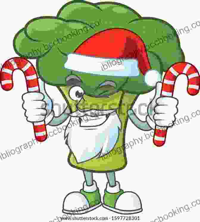 Cartoon Broccoli Dressed As Santa Claus Vegetables In Holiday Underwear Jared Chapman