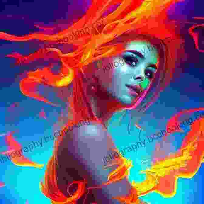 Illustration Of Ivy, The Protagonist Of Sapphire Flames, Surrounded By A Swirling Vortex Of Magic Sapphire Flames: A Hidden Legacy Novel