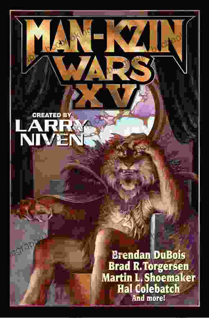 Man Kzin Wars XV Book Cover Featuring A Fierce Kzin Warrior And A Human Spaceship Man Kzin Wars XV (Man Kzin Wars 15)
