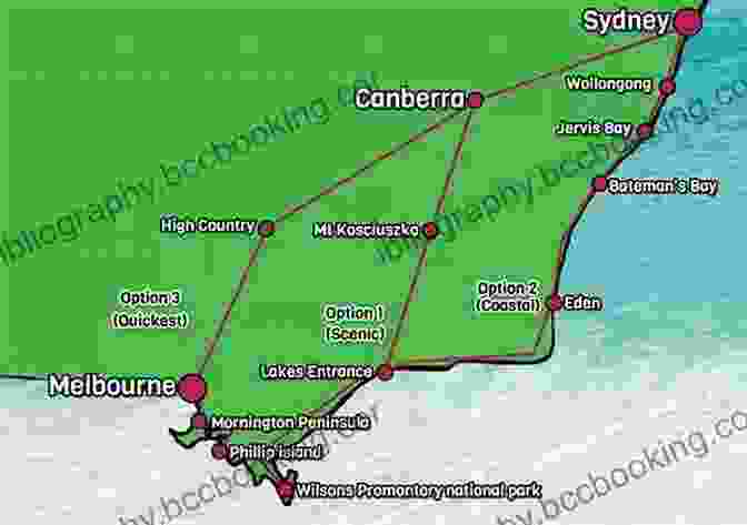 Map Of The Sydney To Melbourne Road Trip Route Road Tripping From Sydney To Melbourne: (In Six Days)