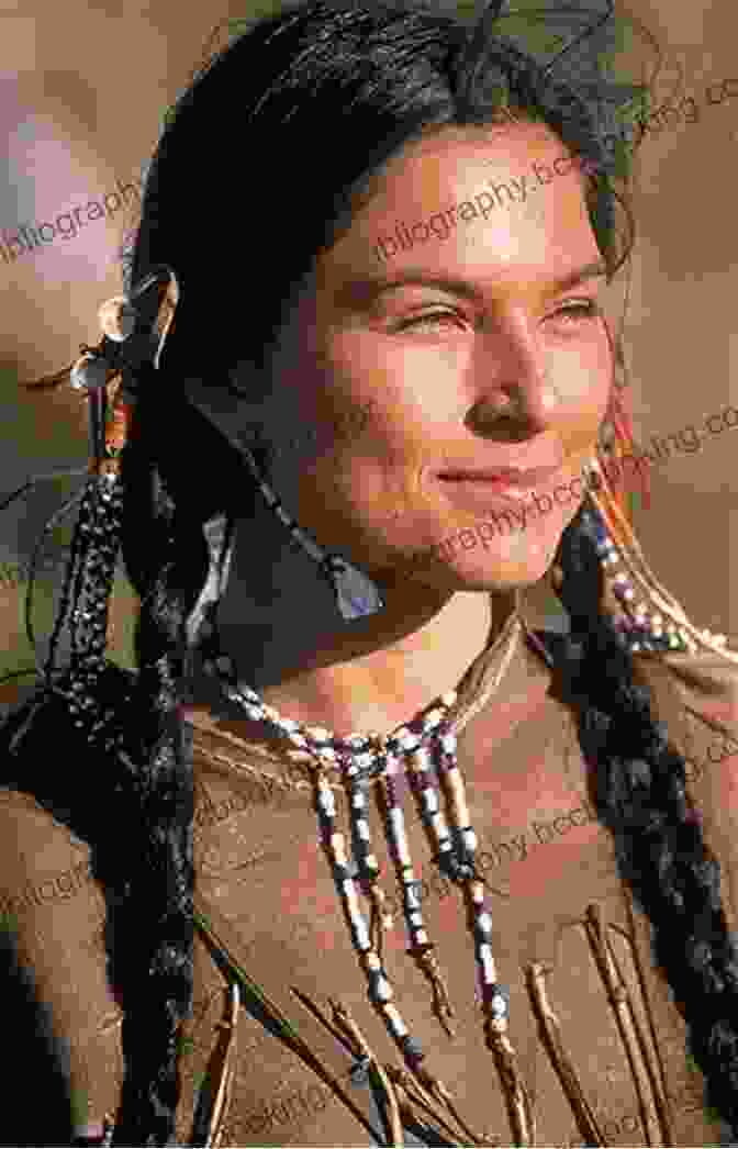 Sacagawea, A Young Native American Woman With Long, Dark Hair And Piercing Eyes, Stands In A Field Of Wildflowers. She Wears A Buckskin Dress And Moccasins, And Her Face Is Painted With Tribal Symbols. Path To The Pacific: The Story Of Sacagawea (833)
